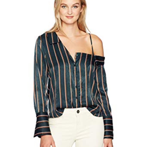 J.O.A. Tops - NWT J.O.A Green Striped Blouse